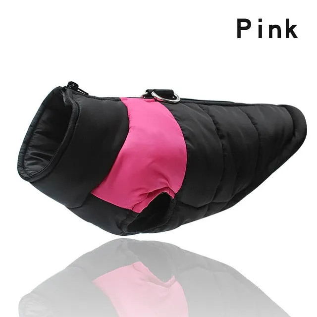 Winter Warm Dog Clothes Waterproof Pet Padded Vest Zipper